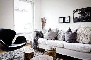 Wohndesign im Wohnzimmer: Moderner Black/White-Look in Berlin - Kreuzberg von Tatjana Sorokina - Einrichtungsberatung aus Berlin
